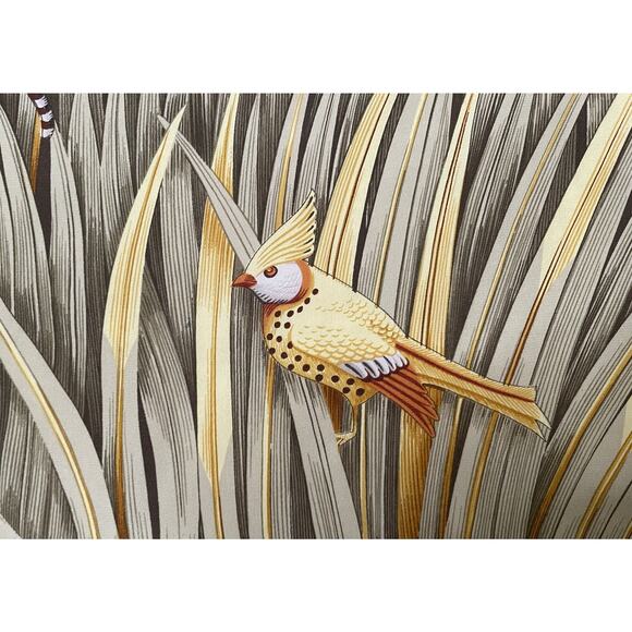 Salvatore Ferragamo Blouse Womens L 10 12 44 Silk Birds Butterfly Dragonfly - Picture 3 of 16